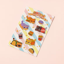 Load image into Gallery viewer, Food Cat Puff Sticker Sheets!
