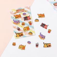 Load image into Gallery viewer, Food Cat Puff Sticker Sheets!
